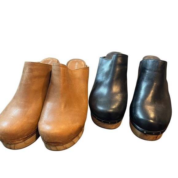 Chelsea & Violet Black and Brown Leather Mules - Picture 4 of 4